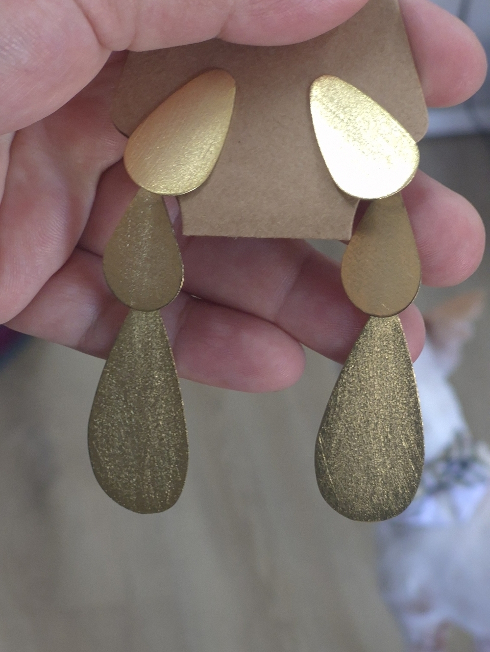 Kendra Scott Gold Layered Teardrop Dangle Earrings